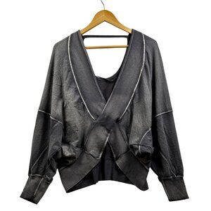 Free People "Back It Up Dolman Pullover" Sweater Top Grunge Size XS Oversized